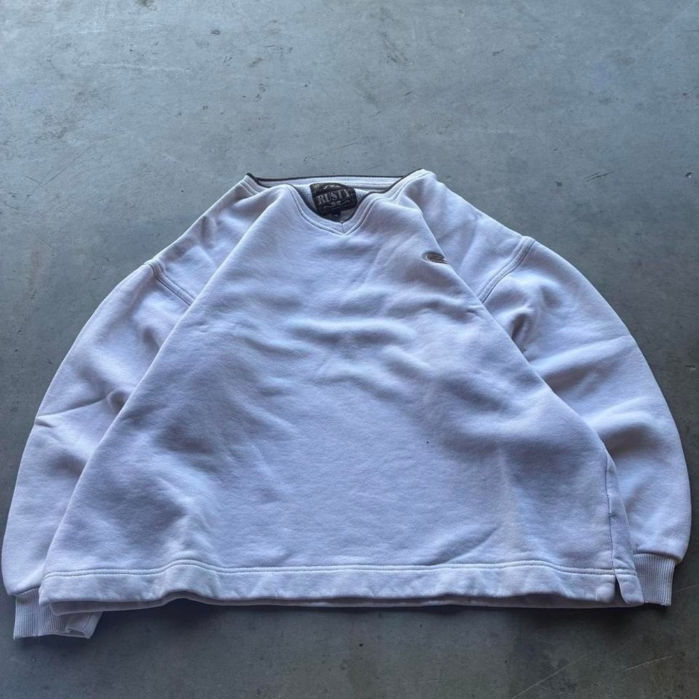 Vintage Rusty Surf Boxy Embroidered Crewneck Surfer Vibe Size M